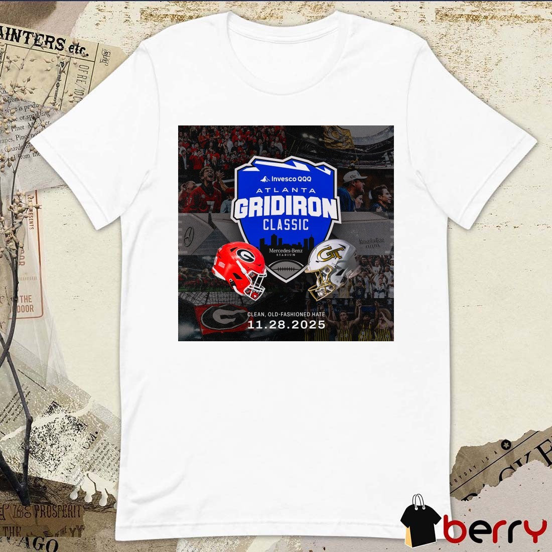 Georgia Bulldogs Vs Georgia Tech Yellow Jackets at Mercedes-Benz Stadium in Atlanta, GA November 28, 2025 Poster t-shirt