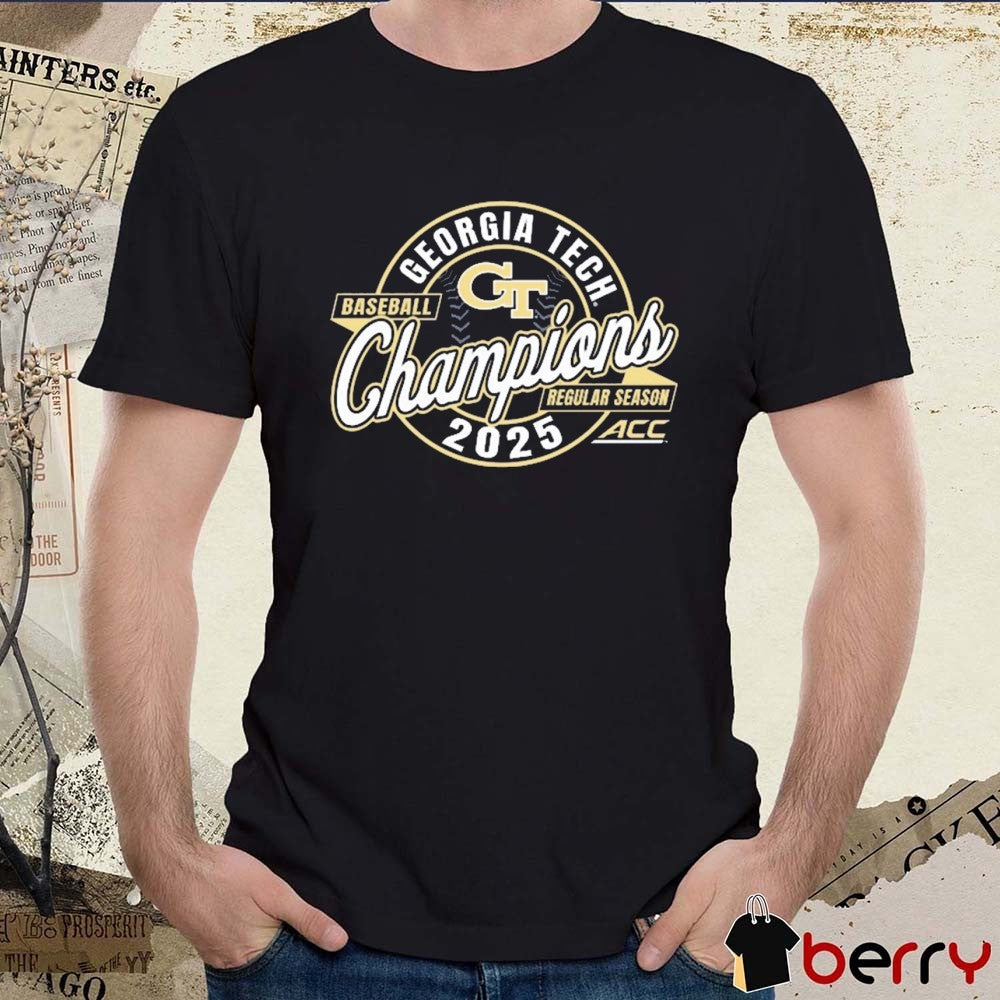 Georgia Tech Yellow Jackets ACC Baseball Regular Season Champions NCAA 2025 t-shirt