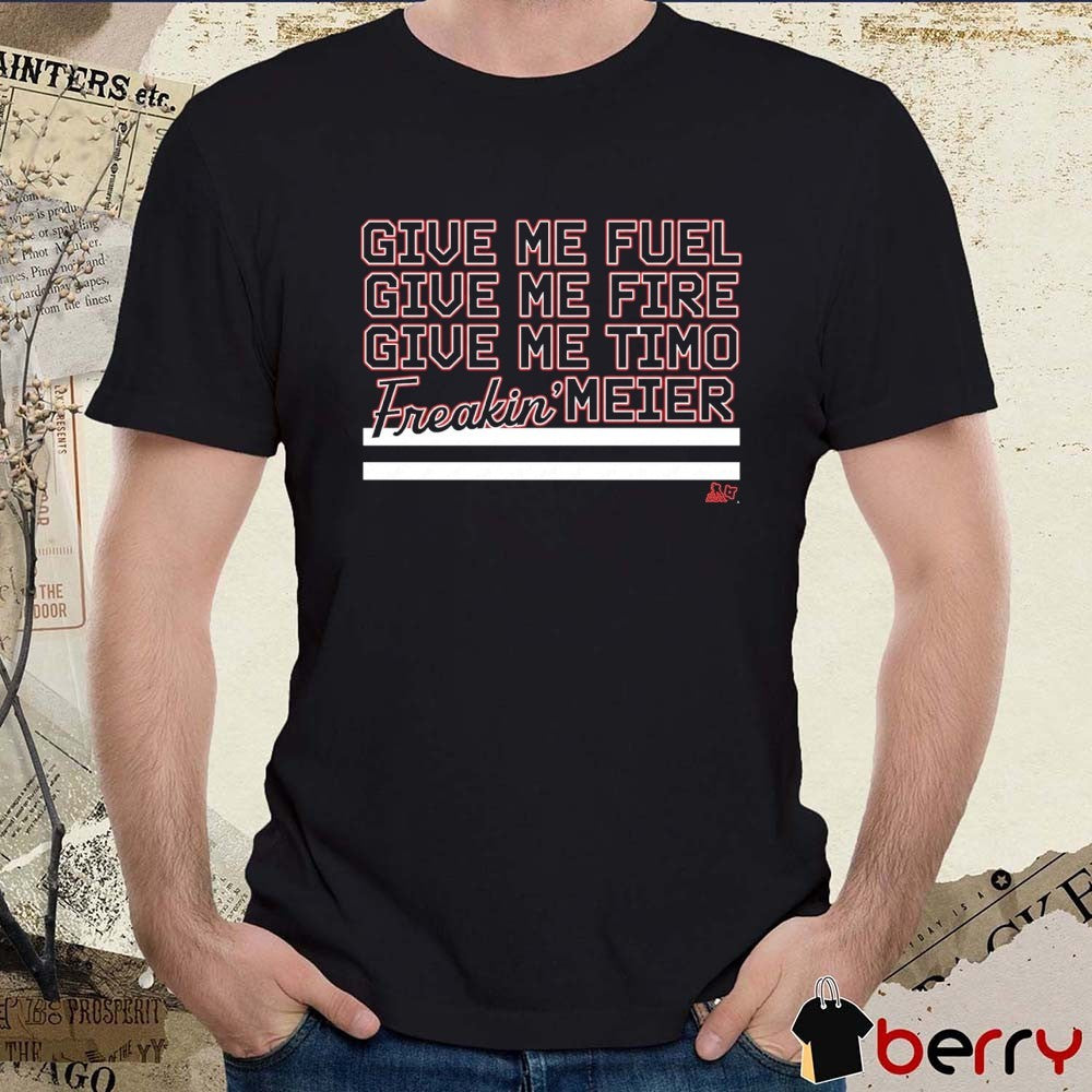 Give Me Fuel, Fire, Timo Freakin’ Meier New Jersey Devils t-shirt