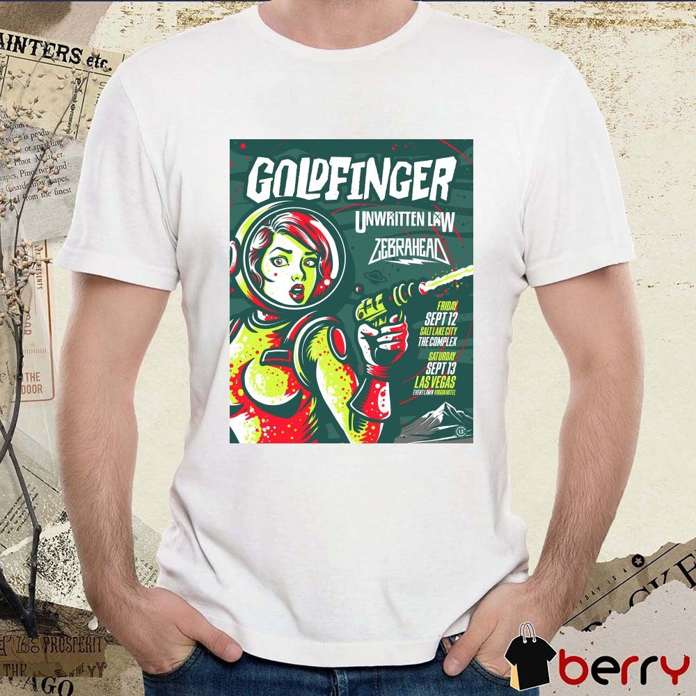 Goldfinger Unwritten Law Zebrahead 2025 09.12 Salt Lake City The Complex 09.13 Las Vegas Poster t-shirt