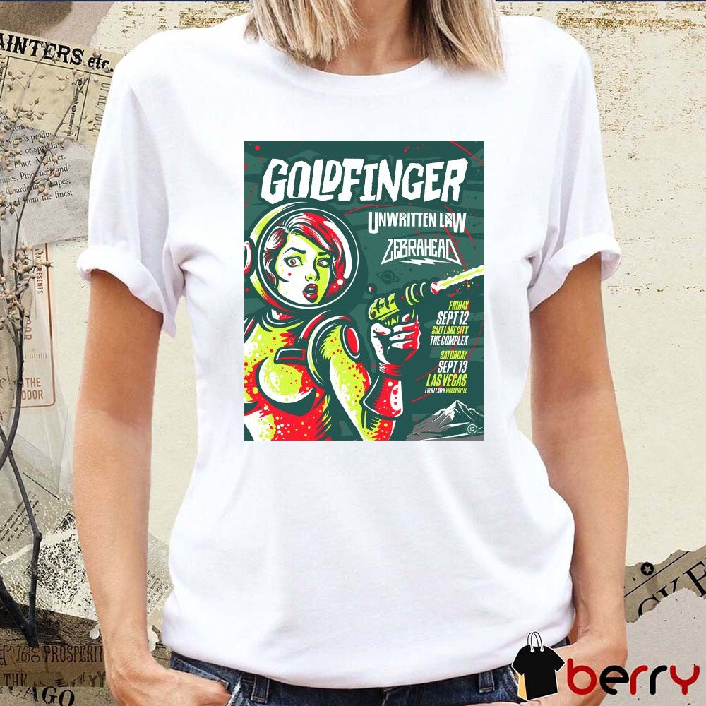 Goldfinger Unwritten Law Zebrahead 2025 09.12 Salt Lake City The Complex 09.13 Las Vegas Poster t-shirt