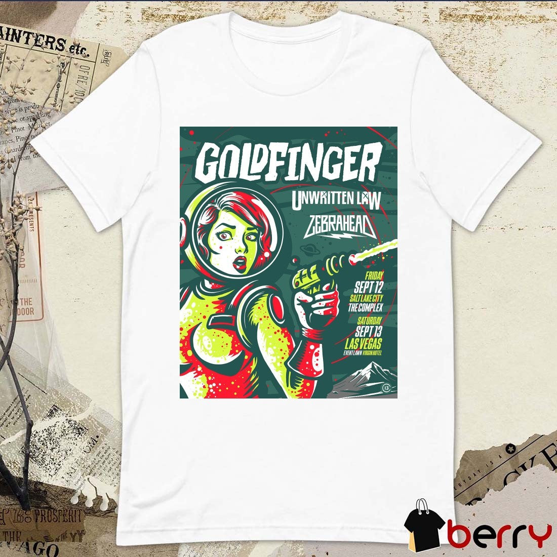 Goldfinger Unwritten Law Zebrahead 2025 09.12 Salt Lake City The Complex 09.13 Las Vegas Poster t-shirt