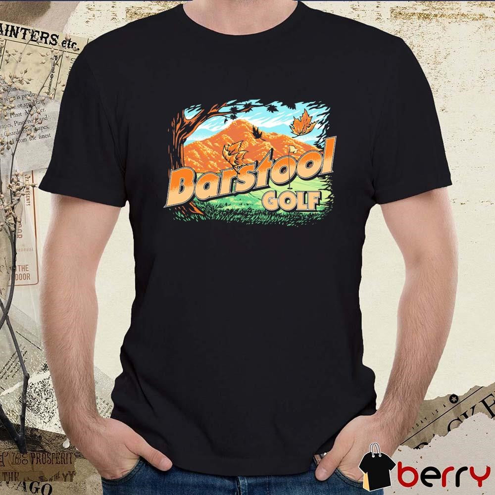 Golf Fall Mountain Barstool Painting t-shirt
