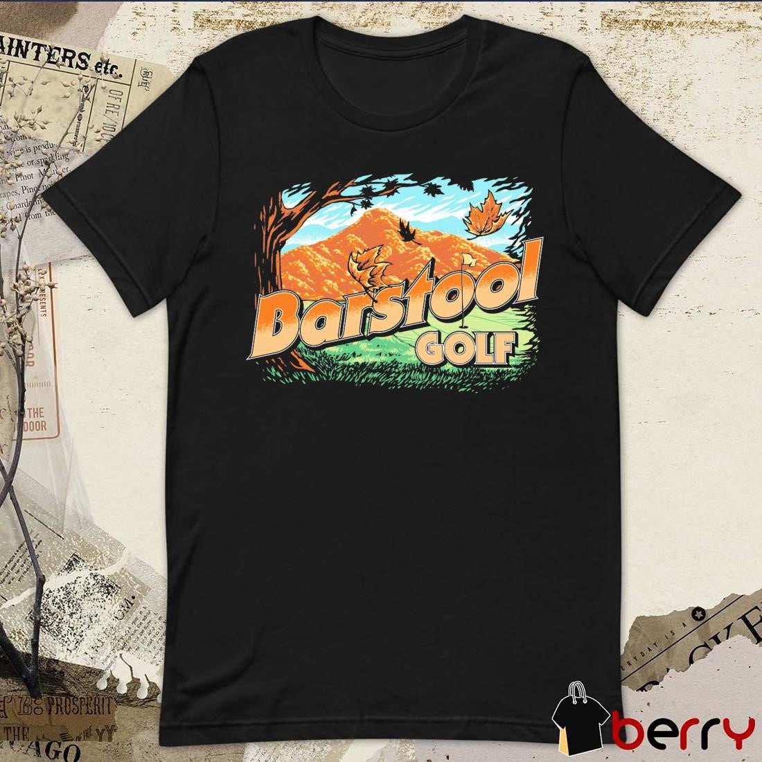 Golf Fall Mountain Barstool Painting t-shirt