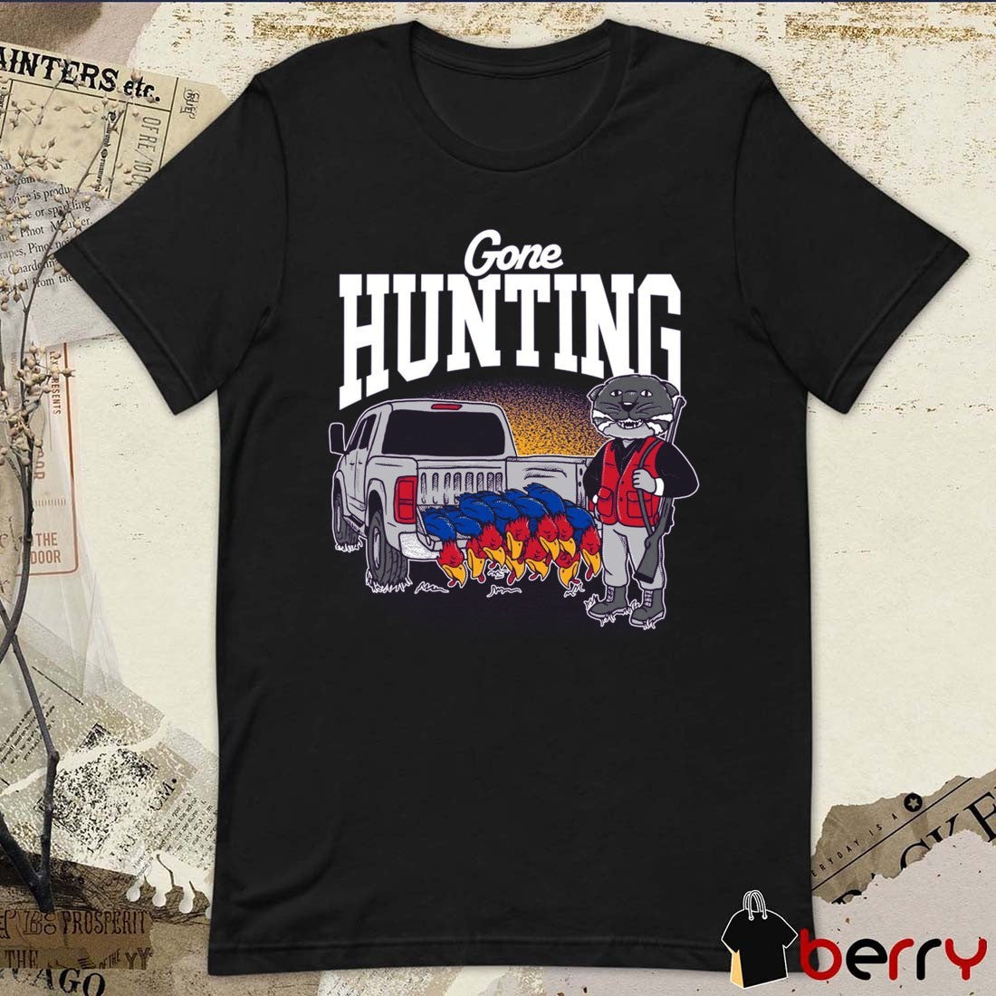 Gone Hunting Kansas State Wildcats Defeats Kansas Jayhawks 2025 t-shirt