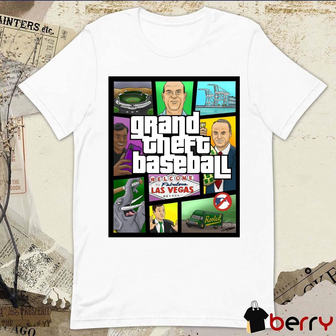 Grand Theft Baseball Oakland Athletics MLB Welcome To Fabulous Las Vegas Nevada Poster 2024 t-shirt