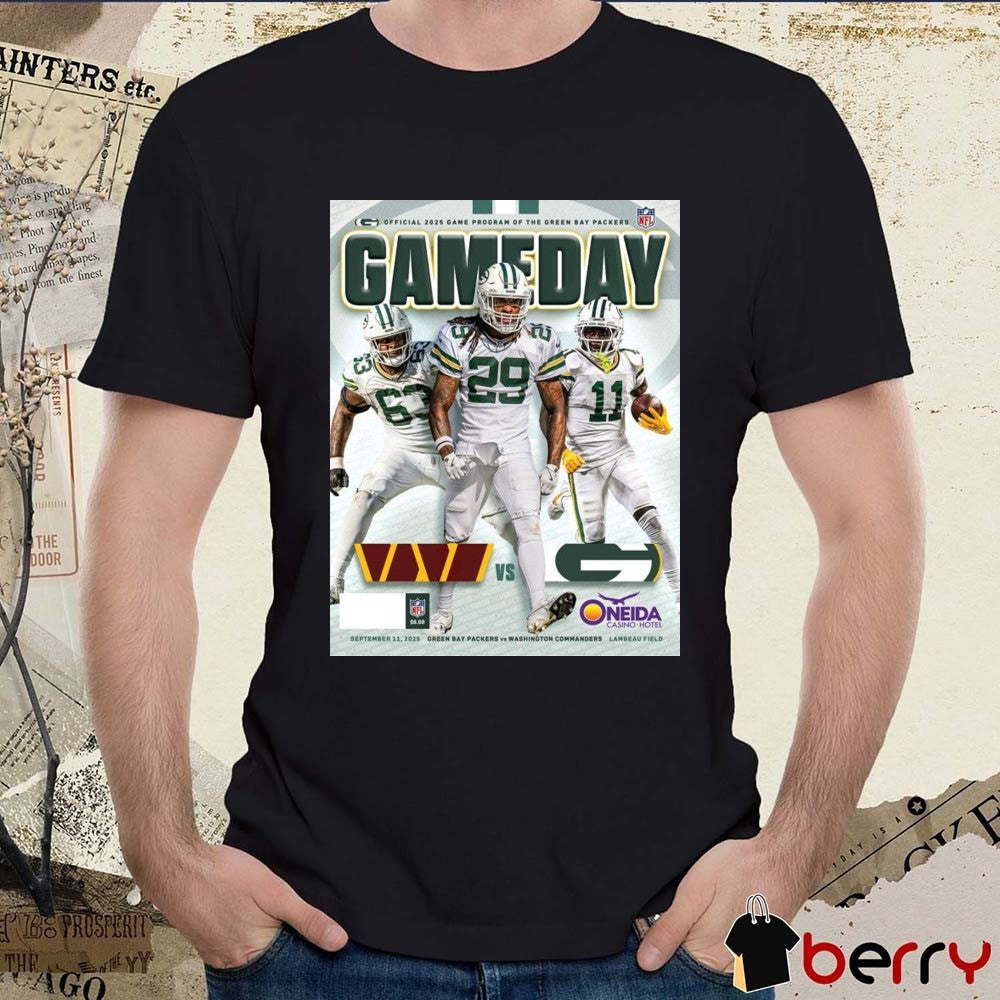 Green Bay Packers Vs Washington Commanders Gameday Program September 11 2025 Lambeau Field Poster t-shirt