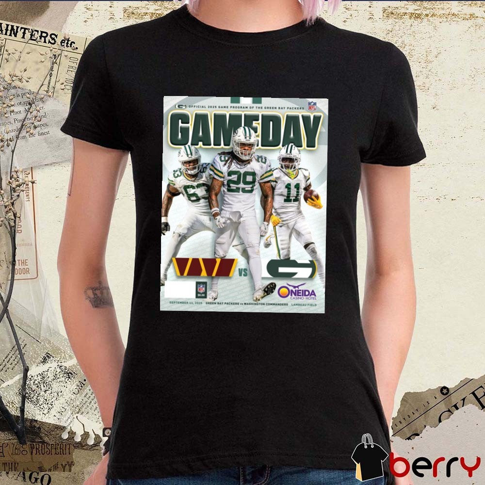 Green Bay Packers Vs Washington Commanders Gameday Program September 11 2025 Lambeau Field Poster t-shirt