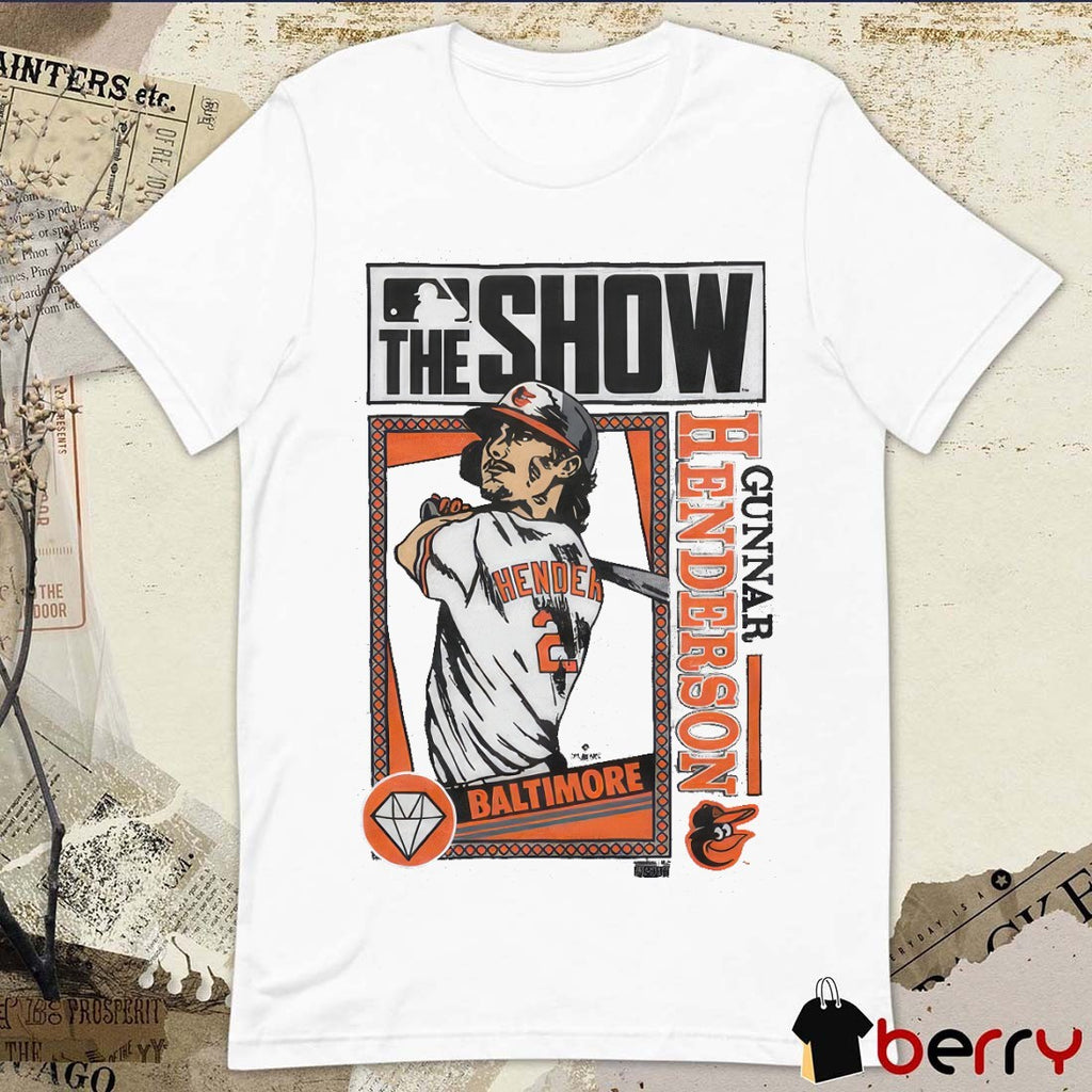 Gunnar Henderson MLB The Show Baltimore Orioles 2025 Cartoon t-shirt