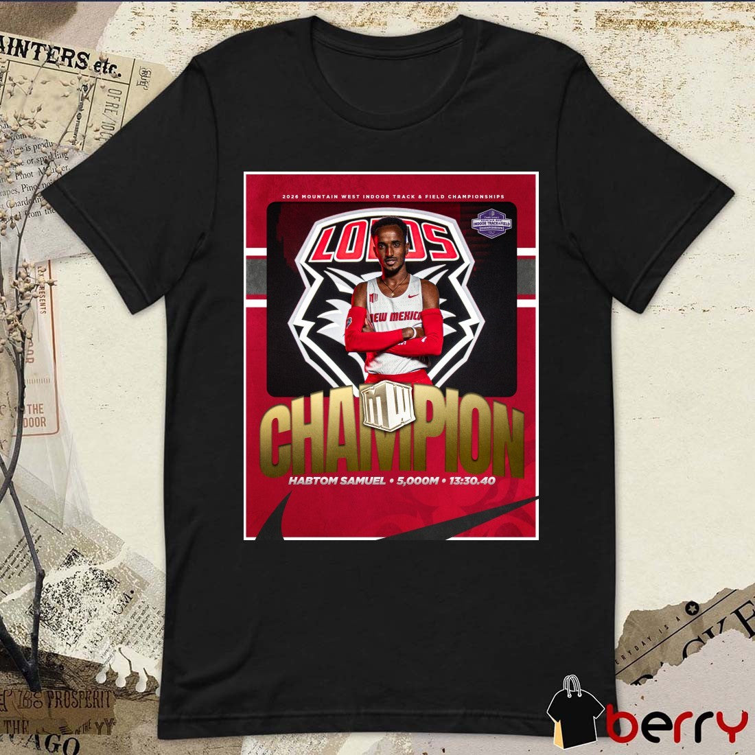 Habtom Samuel 5,000m Title 2026 Mountain West Indoor Track & Field Championships Poster t-shirt