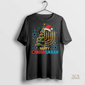 Official Hanukkah Menorah Candle And Christmas Tree Happy Chrismukkah Noel Shirt
