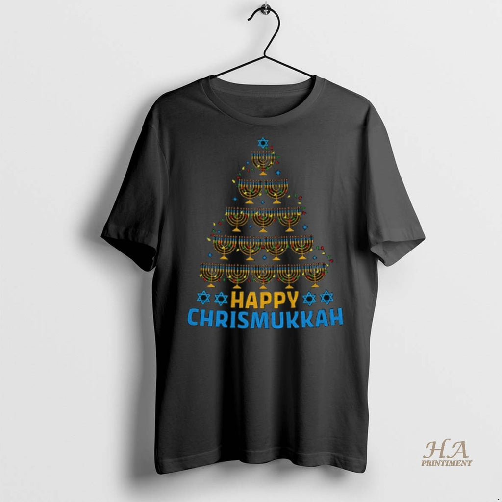 Official Happy Chrismukkah Judaica Candle Menorah Christmas Shirt