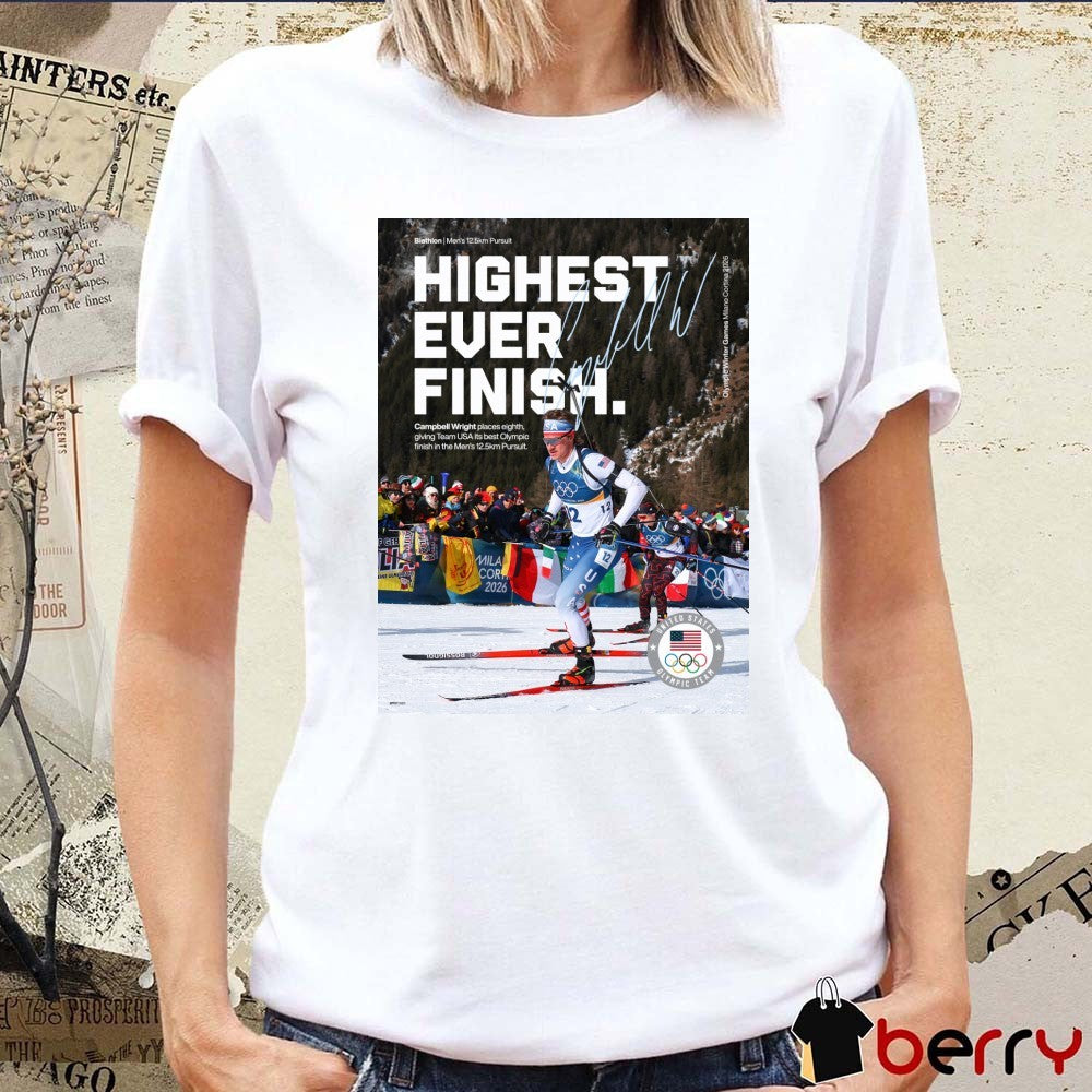 Highest Ever Finish Campbell Wright Places Eighth Giving Team USA Its Best Olympic Signature Poster t-shirt