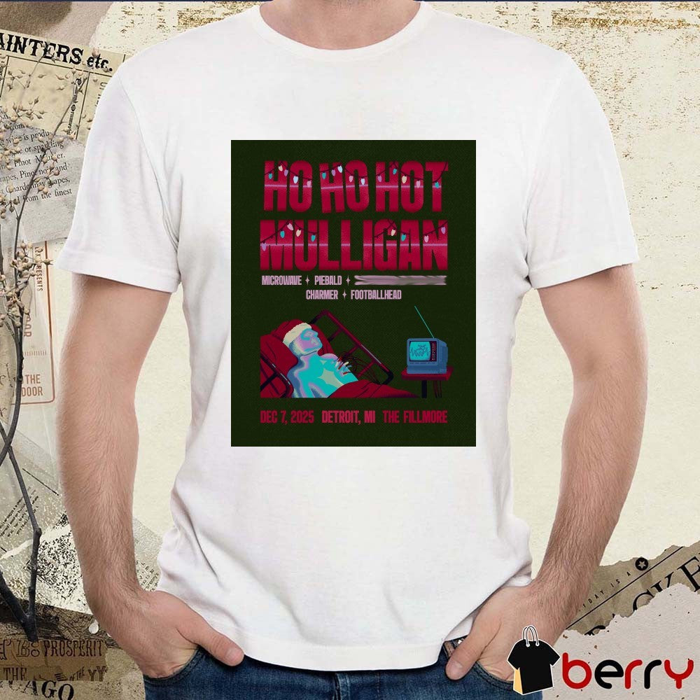 Ho Ho Hot Mulligan Microwave, Piebald, Charmer, and Footballhead December 7, 2025 Detroit, MI Poster t-shirt