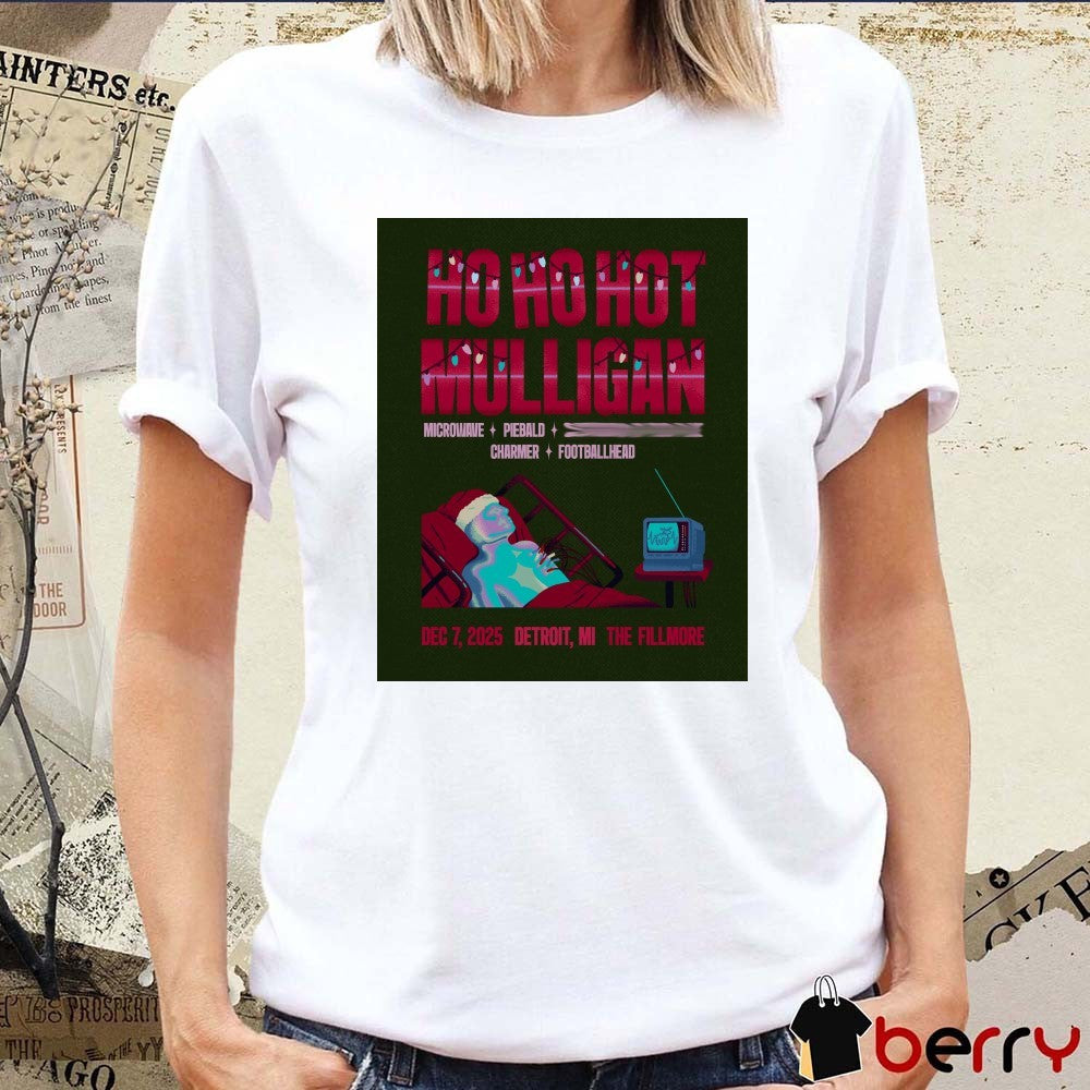 Ho Ho Hot Mulligan Microwave, Piebald, Charmer, and Footballhead December 7, 2025 Detroit, MI Poster t-shirt