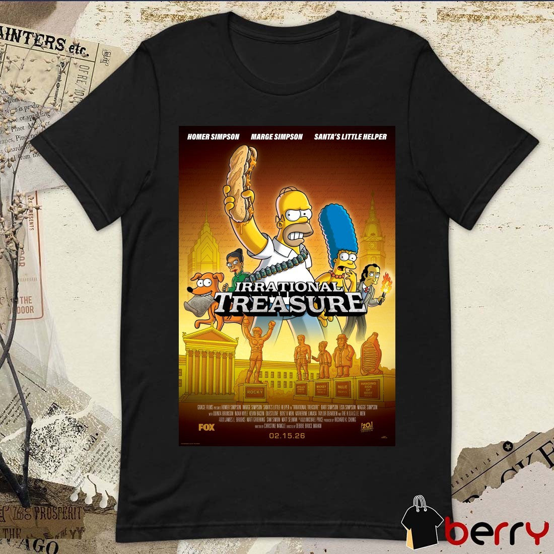 Homer Simpson – Marge Simpson – Santa’s Little Helper Irrational Treasure Poster t-shirt