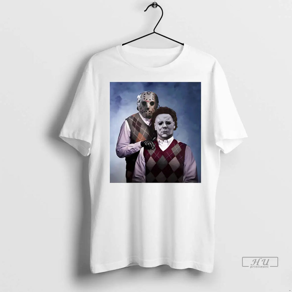 Official Horror Bros Jason Voorhees And Michael Myers T Shirt