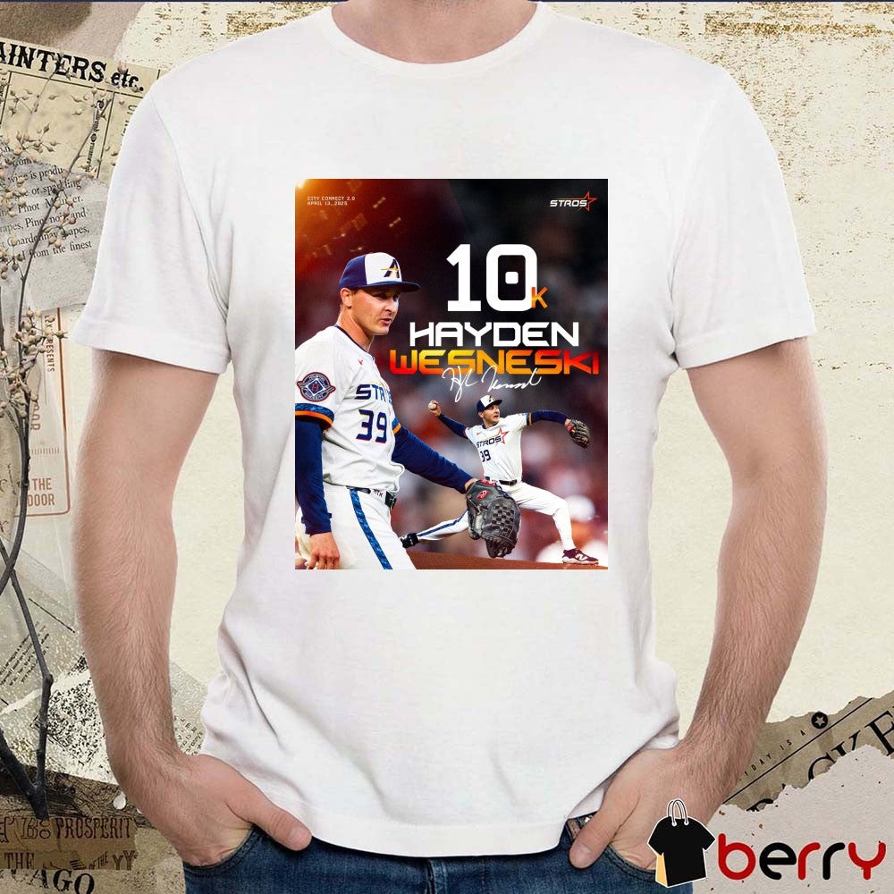 Houston Astros 10k Hayden Wesneski Signature City Connect 2.0 April 13 2025 Poster t-shirt