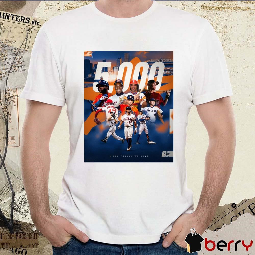 Houston Astros MLB Baseball 5000 Franchise Wins Poster t-shirt