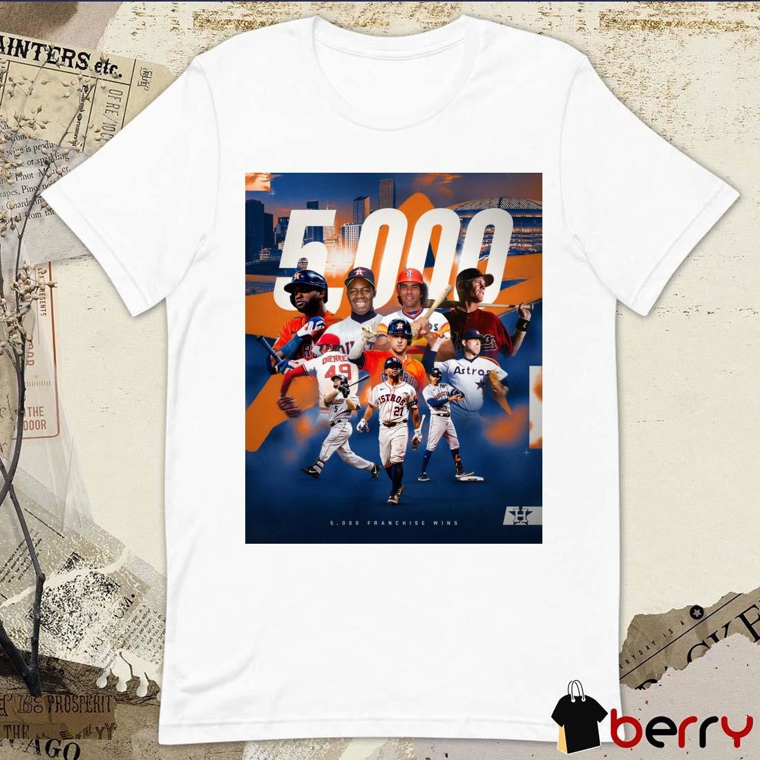 Houston Astros MLB Baseball 5000 Franchise Wins Poster t-shirt