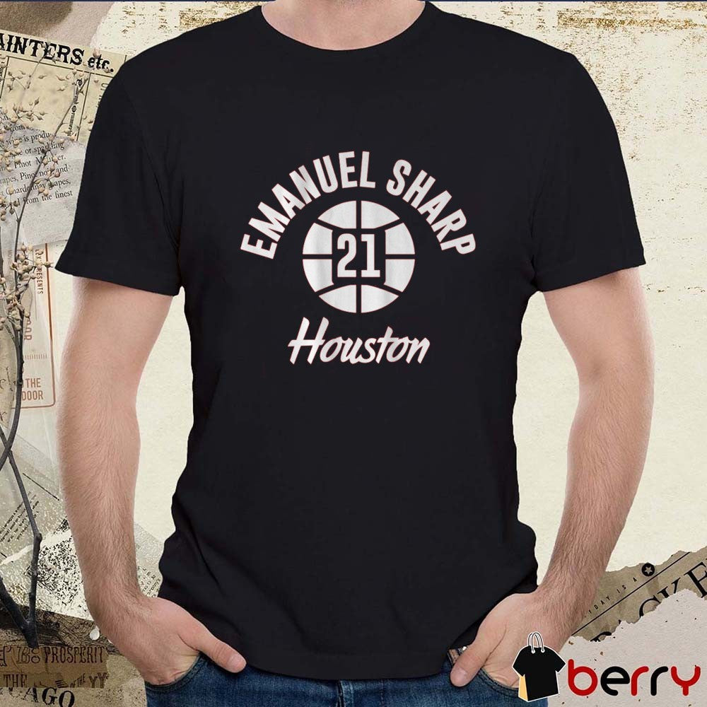 Houston Cougars Basketball Emanuel Sharp Name Number Ball 21 t-shirt