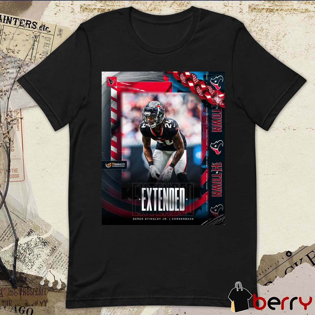 Houston Texans Extended Derek Stingley Jr. Cornerback H-Town Sting Is Here To Stay Poster t-shirt