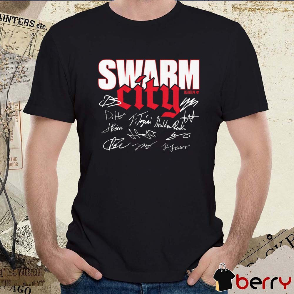 Houston Texans Football Swarm City Players Signatures t-shirt