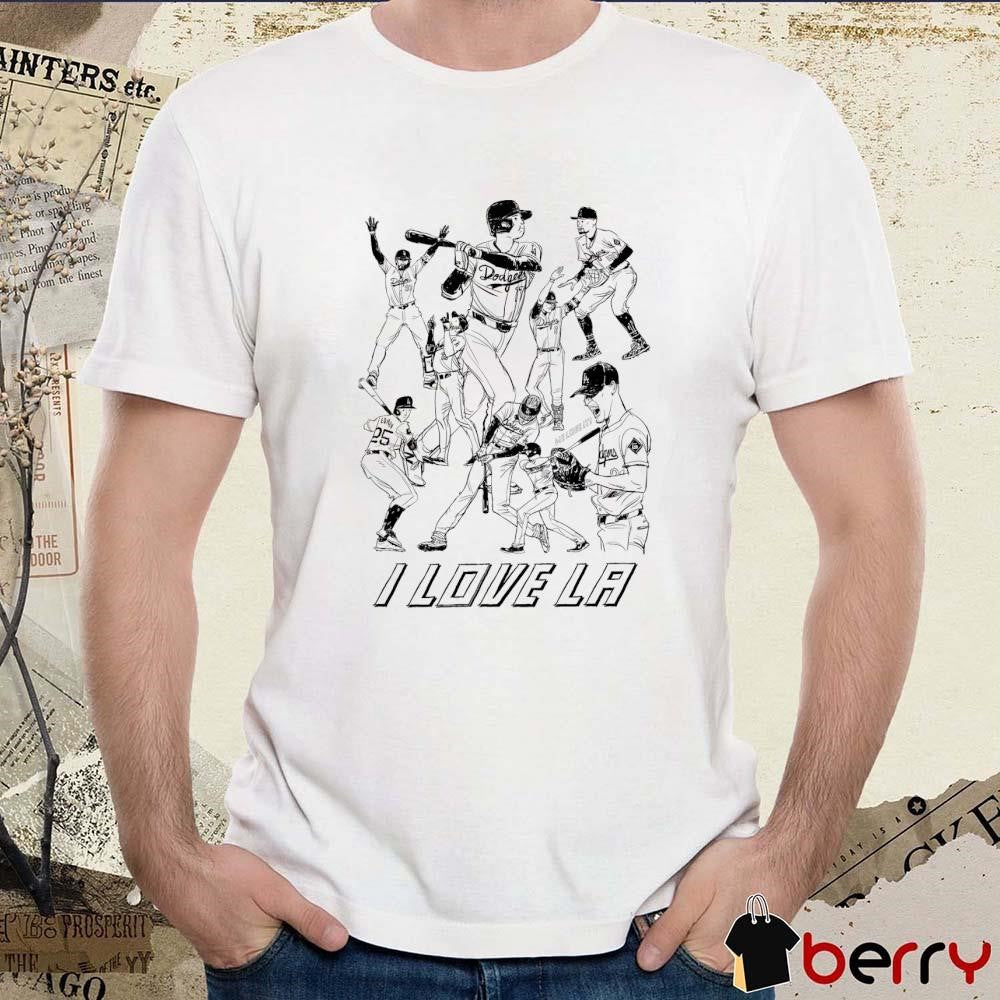 I Love Los Angeles Dodgers Let’s Go Dodgers Hand Drawing t-shirt