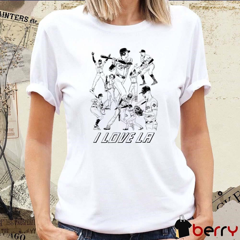 I Love Los Angeles Dodgers Let’s Go Dodgers Hand Drawing t-shirt