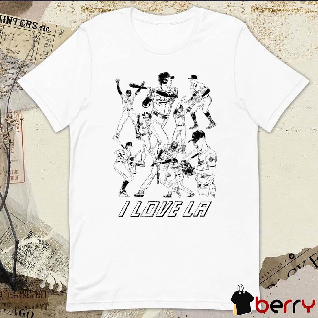 I Love Los Angeles Dodgers Let’s Go Dodgers Hand Drawing t-shirt