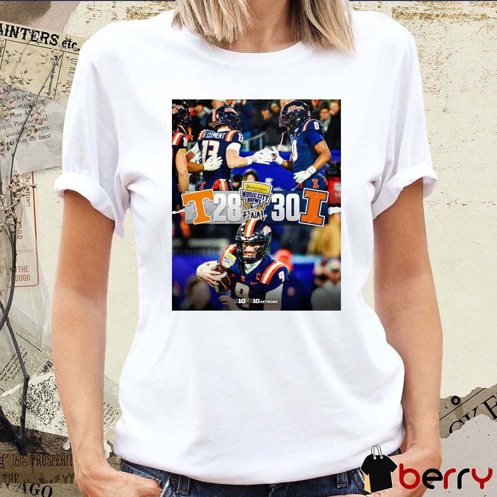 Illinois Fighting Illini defeated Tennessee Volunteers Final Score 30 – 28 2025 Music City Bowl Poster t-shirt