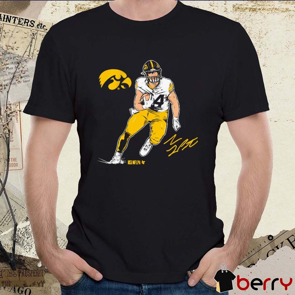 Iowa Hawkeyes Football NCAA Sam LaPorta Superstar Pose Signature t-shirt