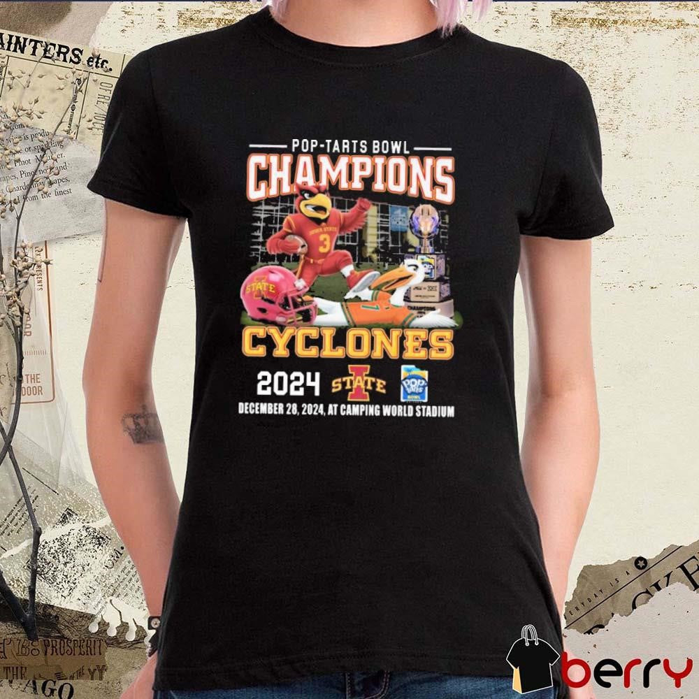 Iowa State Cyclones Pop Tarts Bowl Champions 2024 December 28 2024 At Camping World Stadium Mascot t-shirt