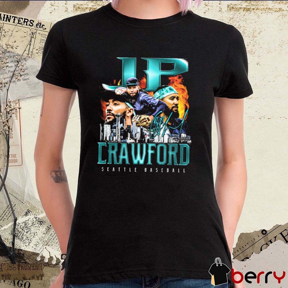 JP Crawford Retro Flair Seattle Mariners MLB Baseball Signature Graphic t-shirt