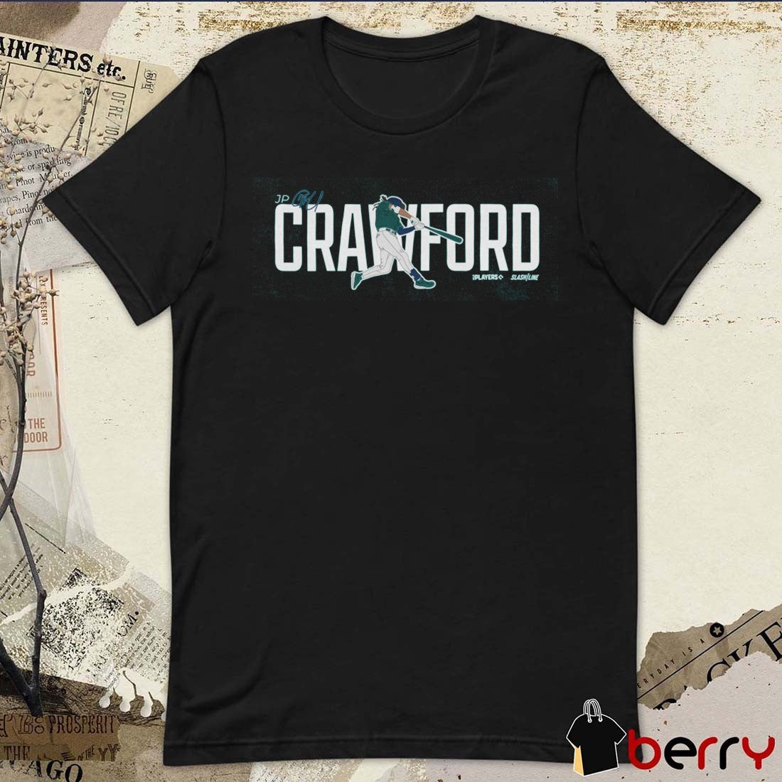 JP Crawford Seattle Mariners MLB Slash Line Signature Painting t-shirt