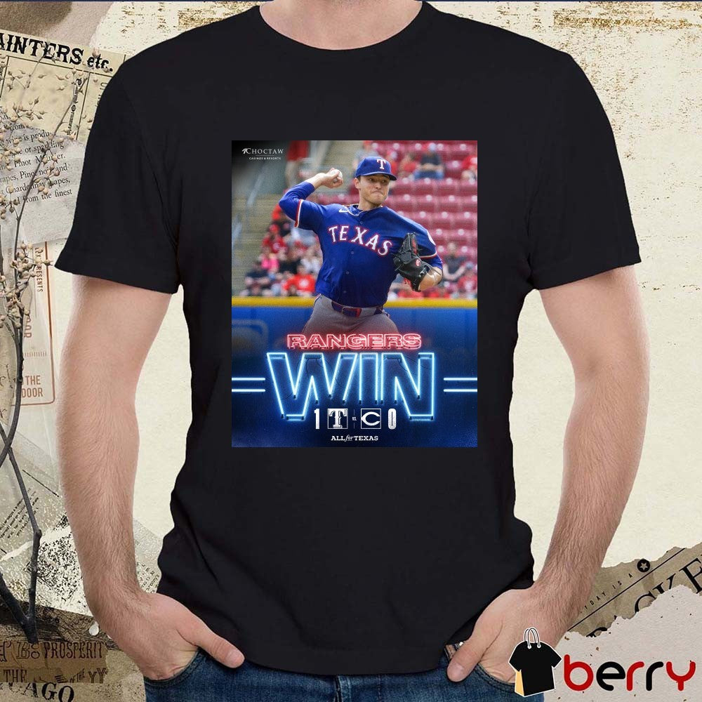 Jack Leiter Texas Rangers Win Cincinnati Reds Final Score 1 – 0 All For Texas Poster t-shirt