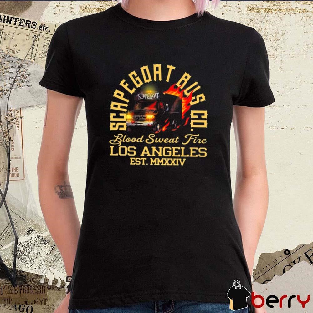 Jack Perry Scapegoat Bus Co. Blood Sweat Fire Los Angeles t-shirt