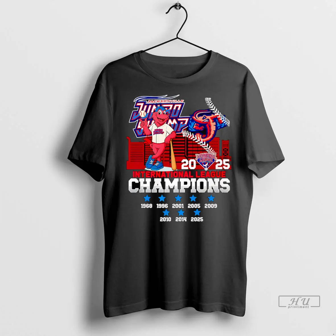 Official Jacksonville Jumbo Shrimp 2025 International League Champions Mascot T Shirt