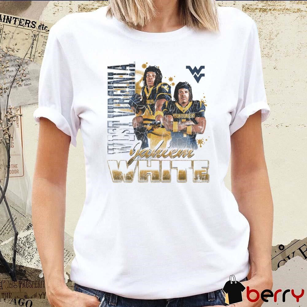 Jahiem White West Virginia Mountaineers 90s Retro Graphic t-shirt