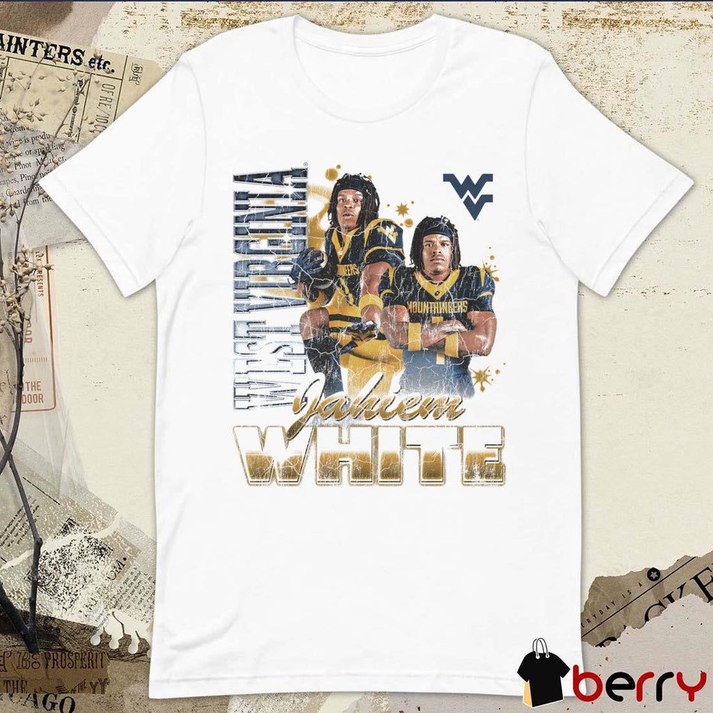 Jahiem White West Virginia Mountaineers 90s Retro Graphic t-shirt