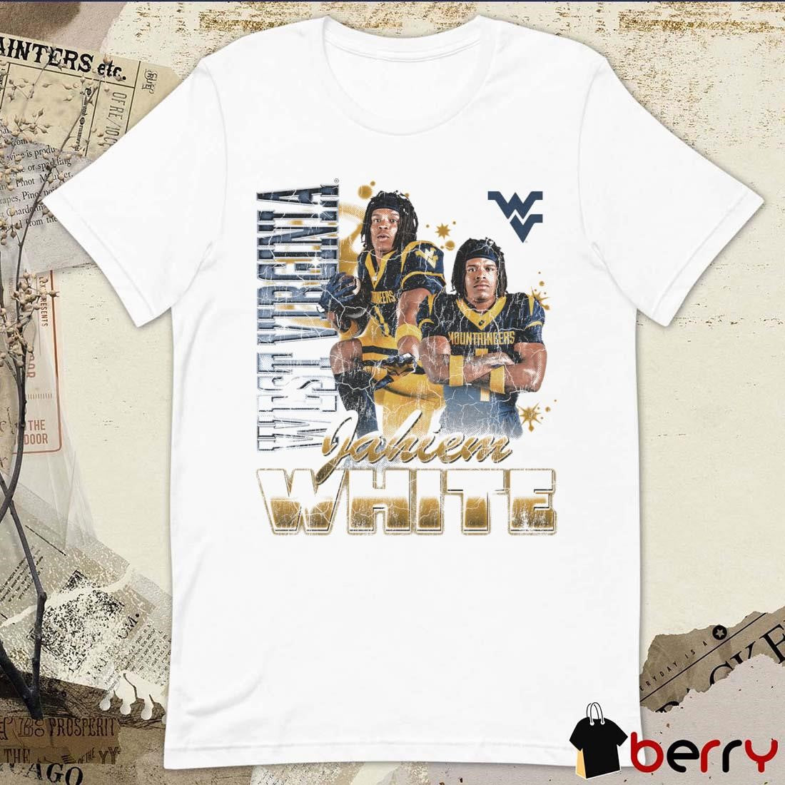 Jahiem White West Virginia Mountaineers 90s Retro Graphic t-shirt