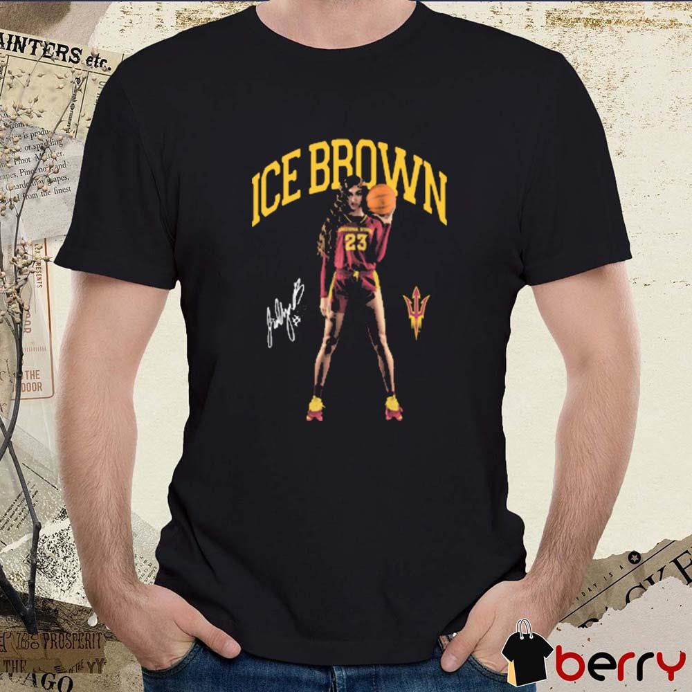 Jalyn Ice Brown Arizona State Sun Devils Portrait Signature t-shirt