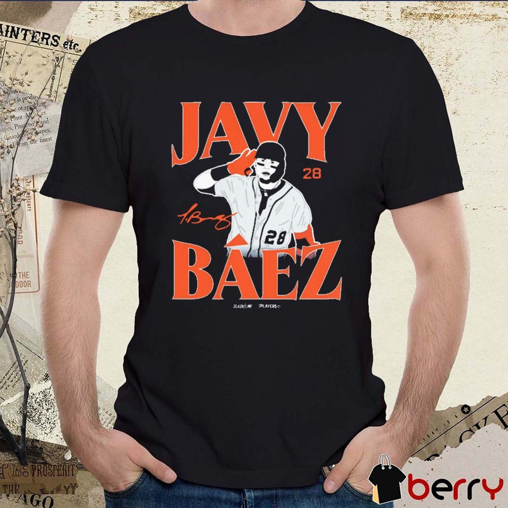 Javy Báez Javier Báez Detroit Tigers MLB Slash Line Signature t-shirt