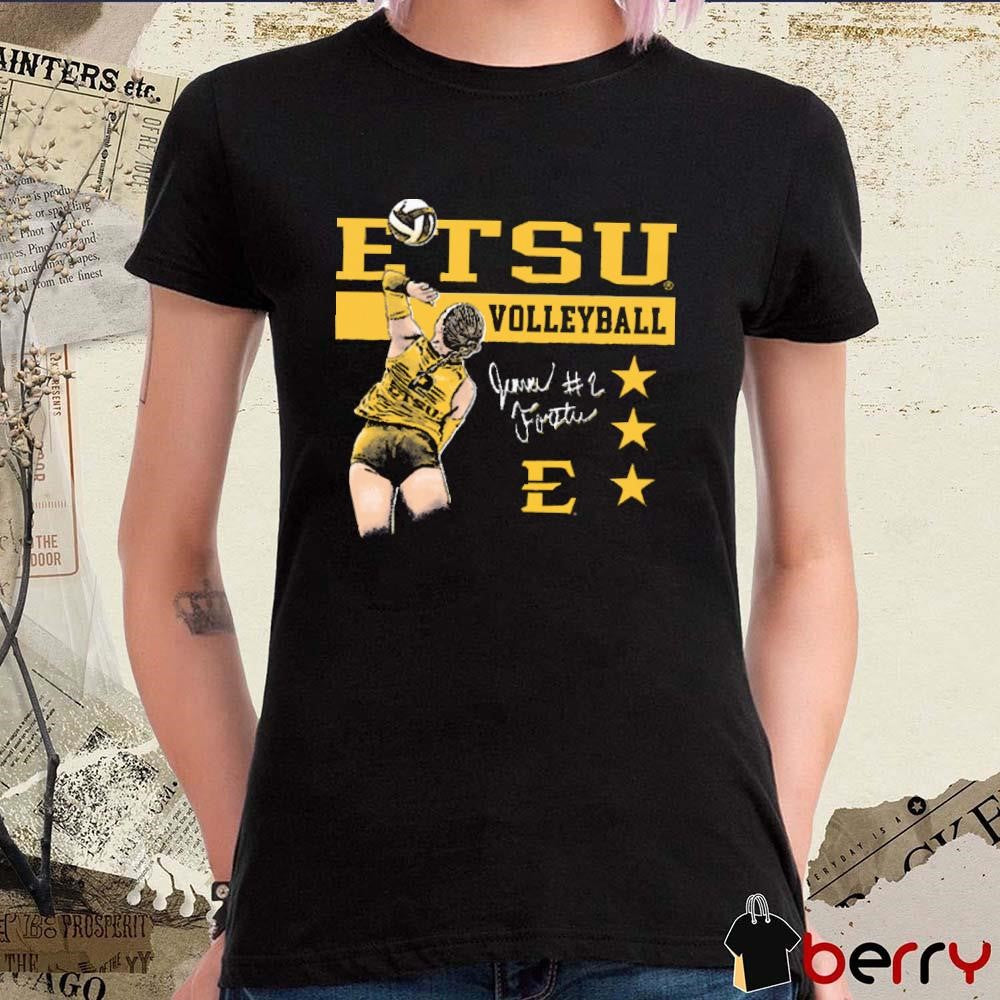 Jenna Forster ETSU Volleyball Cartoon Signature t-shirt