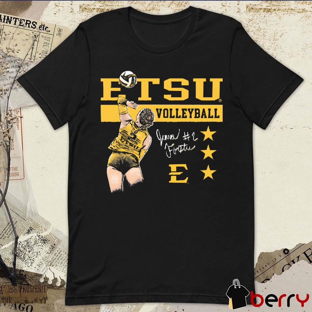 Jenna Forster ETSU Volleyball Cartoon Signature t-shirt