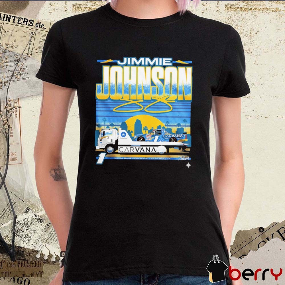 Jimmie Johnson Carvana Racing Naval Base Coronado San Diego CA Signature t-shirt