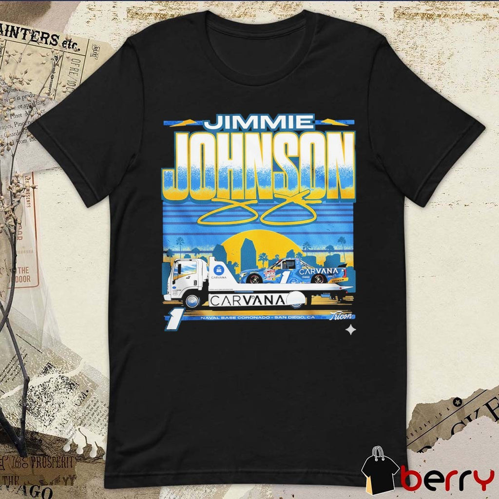Jimmie Johnson Carvana Racing Naval Base Coronado San Diego CA Signature t-shirt
