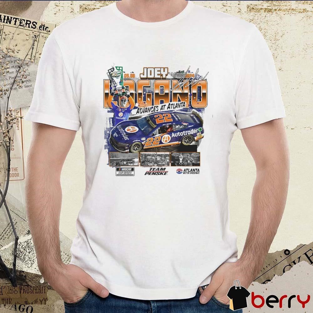 Joey Logano Checkered Flag Sports 2024 Quaker State 400 Race Winner Advances At Atlanta Signature t-shirt