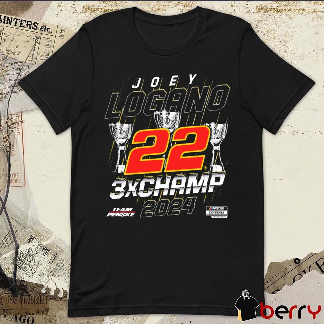 Joey Logano Team Penske Three-Time NASCAR Cup Series Champion Car t-shirt