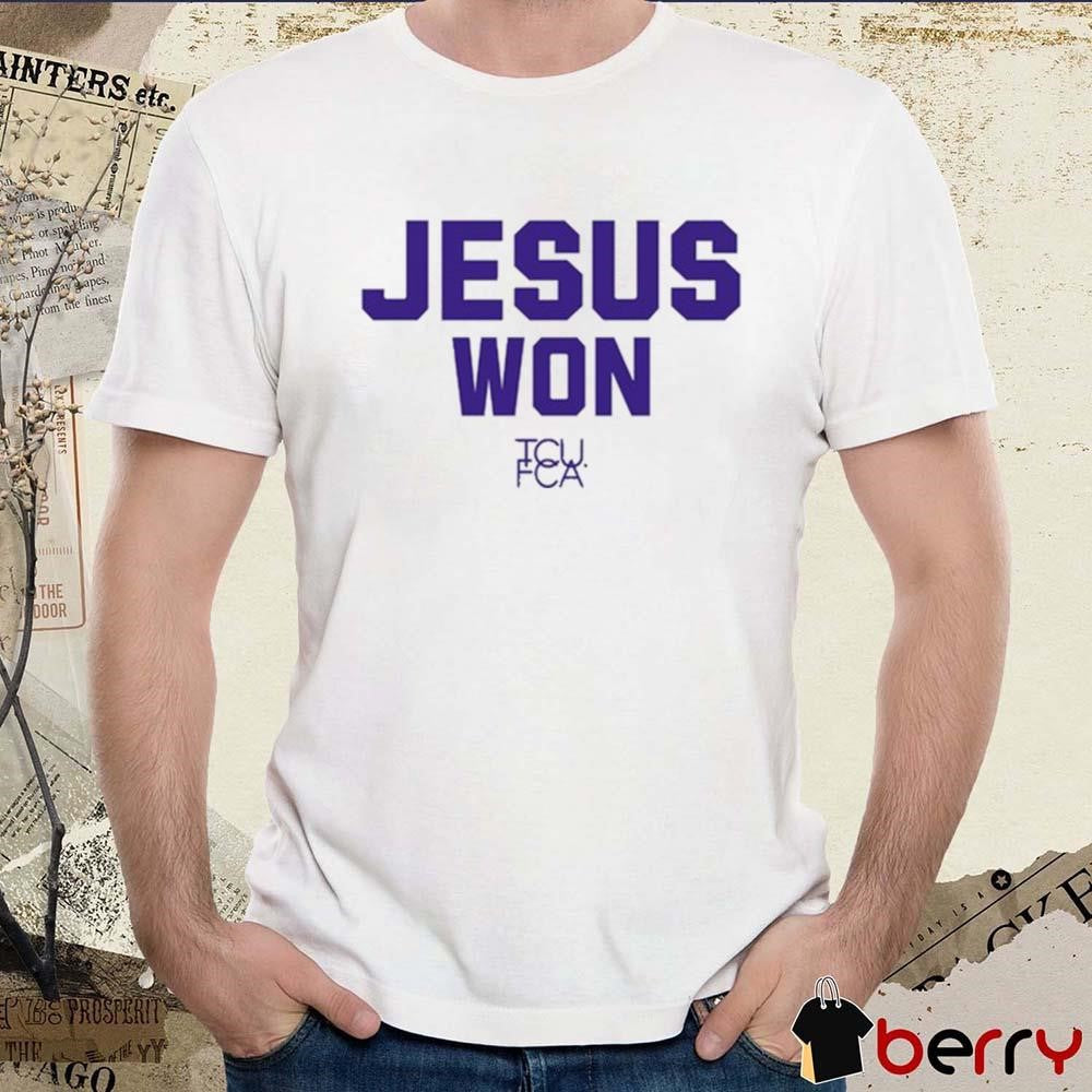 Josh Hoove Wearing Jesus Won Tcu Fca t-shirt